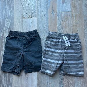 Charcoal and Light Gray Striped set of 2 shorts